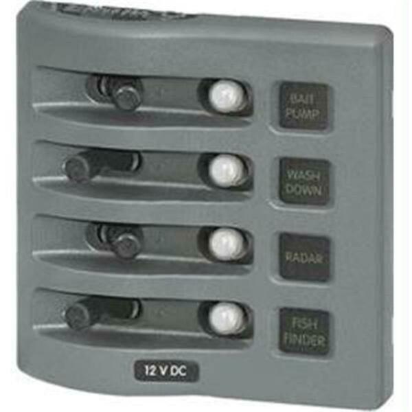 Blue Sea Systems Blue Sea 4373 WeatherDeck Water Resistant Circuit Breaker Panel - 4 Position - Gray 4374